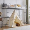 Karl Home Full Loft Bed with Stairs Metal Single Loft Bunk Bed with Safety Guard Rails and 2 Side Ladder, No Spring Box Need - 3 of 4