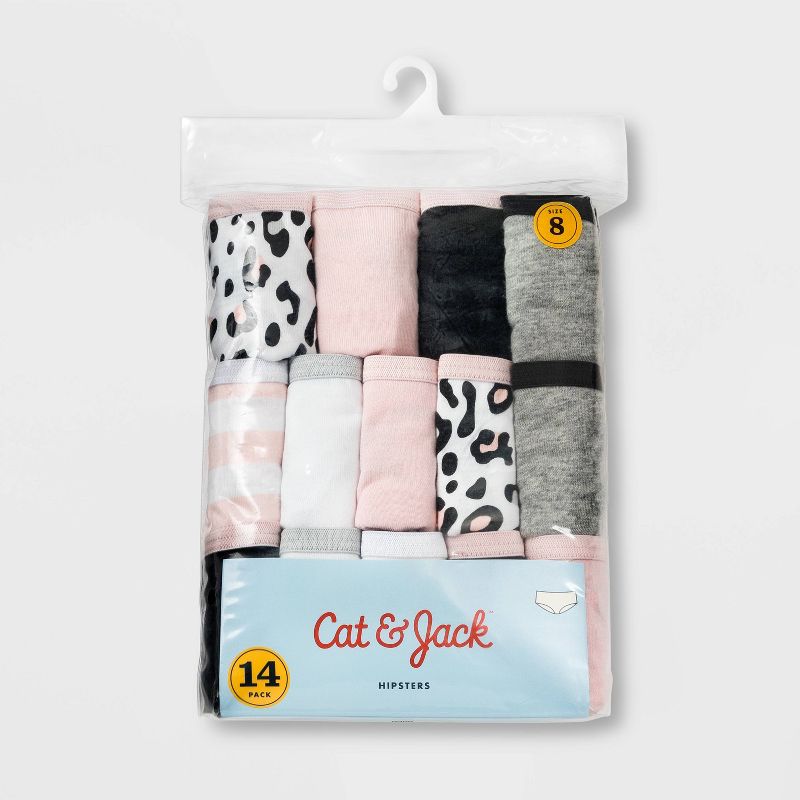 Girls' 14pk Animal Print Cotton Hipsters - Cat & Jack™, 2 of 2