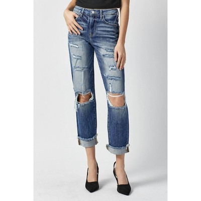 Women's High Rise friend Destroyed Jeans - RISEN