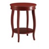 Okak 18"W Round Coffee Table with 1 Layer of Storage Sofa Couch Table for Small Spaces, Red - 2 of 4