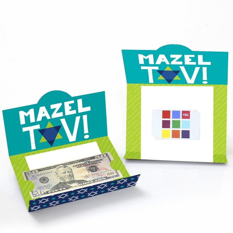 Big Dot of Happiness Blue Bar Mitzvah - Boy Party Money and Gift Card Holders - Set of 8, 2 of 5