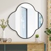 Beautyolove 24 in. W x 24 in. H Scalloped Black Aluminum Alloy Framed Wall Mirror Quatrefoil Decorative Wall Mirror - 4 of 4
