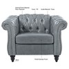 NicBex 38.98 Inch PU 1-Seater Single Sofa with Armrests and Wood Legs for Living Room,Apartment,Bedroom - 4 of 4