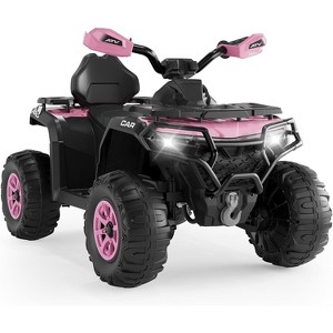 12V Electric Ride on Toys for Kids with Remote Control, Kid ATV with LED & Bluetooth, Dual 45W Motors & 3 Speed Electric Car for Kids - 1 of 4