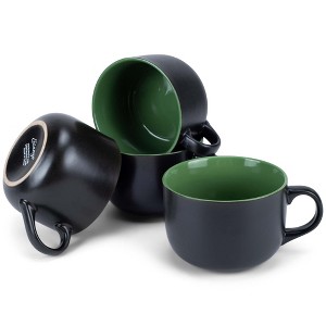 Elanze Designs 24 Oz X-Large Color Pop Mug Set of 4 - Perfect for Coffee, Cereal, Soup, Salad or Ice Cream Bowl, Oversized, Extra-Large Mugs, Green - 1 of 4