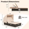 Costway 2-person Rattan Lounge Bed with Retractable Canopy 5-position Adjustable Backrest - 3 of 4