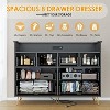 Dresser TV Stand, Dresser for Bedroom w/LED Light & Charging Station Entertainment Center with Storage 8 Drawers Wooden Dressers w/Open Space - 4 of 4