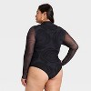 Latino Heritage Month Women's Selena Long Sleeve Bodysuit - Black Floral - 2 of 4
