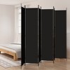 'vidaXL Black 6-Panel Room Divider - Foldable and Versatile - 100% Polyester Fabric and Durable Iron Structure - Modern Style - 2 of 4