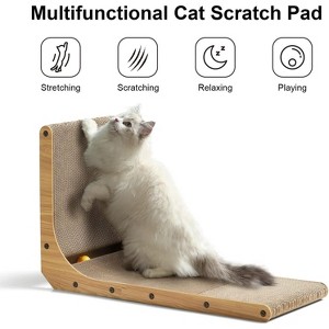 Etelifrank Cat Scratcher, 26.8 Inch L Shape Cat Scratch Pad Wall Mounted - 1 of 3