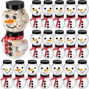 24 Pcs Plastic Christmas Candy Jars with Lids, Clear Xmas Cookie Jar Container for Marshmallow - 1 of 4