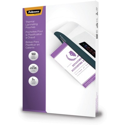 Fellowes Inc Laminating Pouches 3mil Lgl 100/PK Clear 52455