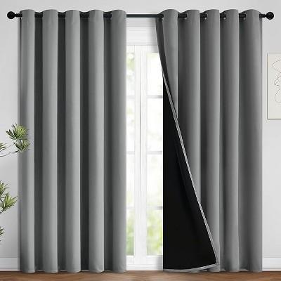Yakamok Room Darkening Thermal Insulated Blackout Curtains for Bedroom (62Wx84L,Grey 2 Panels)