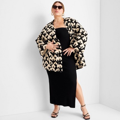 Women's Geo Print Oversized Quilted Jacket - Future Collective with Jenny K.