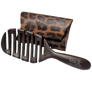 Magic Hair Brush Fashion Black, Flexible & Vented For Detangling w/ Storage Wallet - 1 of 4