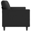 vidaXL Black 3-Seater Sofa - Faux Leather, Sturdy Metal Frame, Comfortable Seat Experience, 242.5 lb Load Capacity - 3 of 4