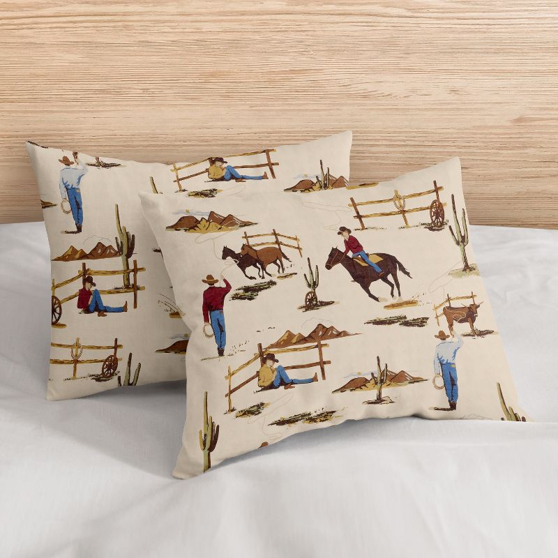 Sweet Jojo Designs Boy Throw Pillow Covers Wild West Cowboy Multicolor 2pc, 2 of 5