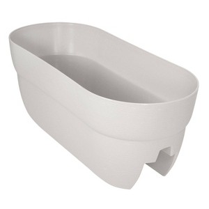 Bloomers Railing Polyethylene Outdoor Planter Pot White 23.75"x9.5" - 1 of 4