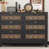SEVOBAL Dressers Rustic Farmhouse Wooden Dresser with Metal Handles and 6 Drawer Storage for Bedroom, Black, 47.24"*15.75"*33.7" - 3 of 4