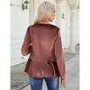 Clearlove Women's Long Sleeve Velvet Blazer with Cascading Ruffle Detail Single Button Closure - 3 of 4