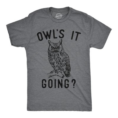 Mens Owls It Going Funny T Shirt Sarcastic Owl Graphic Tee For Men - Crazy Dog Men's T Shirt