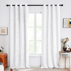 Deconovo Women’s Size Neutral Patterned Blackout Curtains 2 Panels - 1 of 4