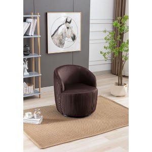 360° Swivel Barrel Accent Chair, Upholstered Lounge Club Armchair for Living Room or Bedroom – Maison Boucle - 1 of 4