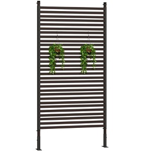 GustoWave 72" H×36" W Freestanding Metal Privacy Screen for Outdoor Patio - Heavy-Duty Rust-Resistant Decorative Fence Panel | Patio Privacy Screen - 1 of 4