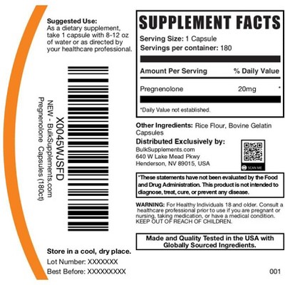 BulkSupplements Pregnenolone Capsules