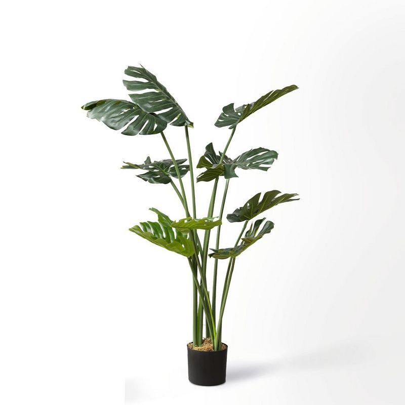 Forever Leaf 48" Artificial Monstera Artificial Plant in Black Pot, Indoor Artificial Plant for Home Decor, 2 of 7