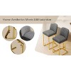 Lyngins PU Counter Stools Set of 2,Bar Stools with Gold Metal Base,Dining Chair for Kitchen Island - 4 of 4