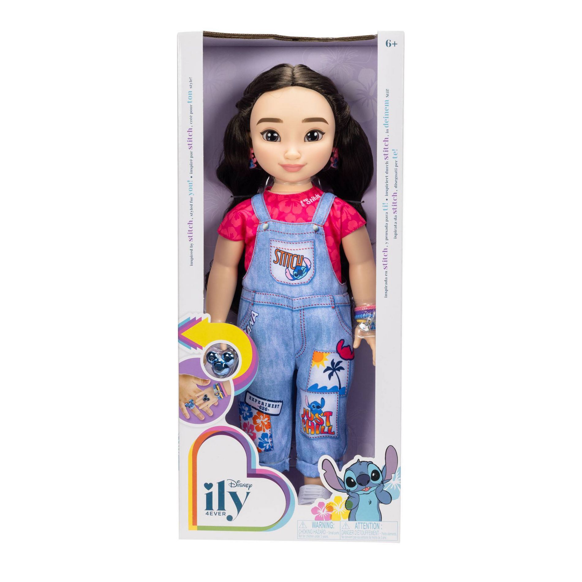 Disney ILY 4EVER Stitch Inspired 18” Doll Dark Brown Hair/Brown Eyes