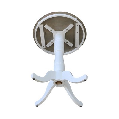 Heather Gray & White Round Extendable Bar Height Table