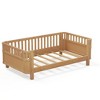 PDTEND Wood  Low Profile Platform Bed for Kids with Rails - 2 of 4
