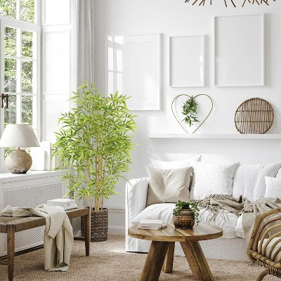 4FT Artificial Bamboo Tree with Natural Trunk - Realistic Fake Bamboo Plant for Indoor Home Decor