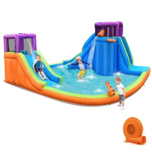 Infans Bountech 6 in 1 Inflatable Dual Slide Water Park Climbing Bouncer W/ 750W Blower - 1 of 4