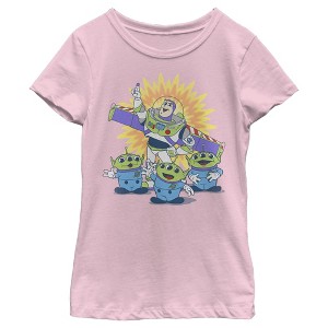 Girl's Toy Story Buzz Lightyear and Aliens T-Shirt - 1 of 4