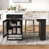 PexFix 59.5" Kitchen Island with Extendable Dining Table Kitchen Storage Table with Double-sided Storage with Power Outlet&Side Open Shelves Black - 3 of 4