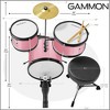Gammon 3-Piece Junior Drum Set, Beginner Drum Kit with Throne, Cymbal, and Drumsticks - 3 of 4