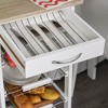 HOMCOM 32.25" Wooden Rolling Kitchen Storage Cart, Kitchen Island with Storage Drawer and Baskets on 360° Swivel Wheels - 4 of 4