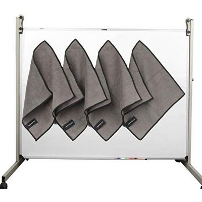 Impresa 4 Pack Magnetic Cleaning Cloth Dry Erasers for White Boards - Extra Strong Magnet - 10'' X 10''