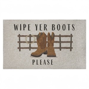 Stupell Industries Wipe Yer Boots Please Printed Outdoor Imitation Sisal Door Mat, design by Darlene Seale - 1 of 4