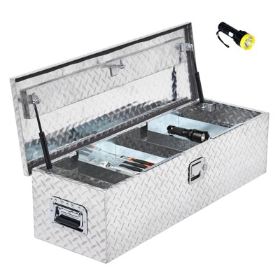 Heavy Duty 13x13x30 Inch Aluminum Diamond Plate Tool Box with Sliding Shelf, Waterproof