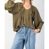 Women's Textured Poly Woven Blouse - Easel - 4 of 4