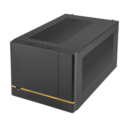 SilverStone Technology SUGO 14, SG14 Black Mini-ITX Cube Chassis, Supports 3 Slot Full Length GPUs/ATX PSU / 240mm AIO 4 Removable Panels, SST-SG14B