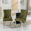 Velvet Dining Chair Set of 2,Upholstered Dining Chairs with Nailhead Trim for Dining Room,High Backrest Armless Kitchen Chairs-Cuddlewood - 2 of 4