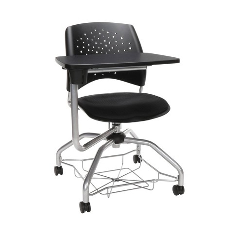 Tablet Student Desk Chair With Removable Fabric Seat Cushion Black