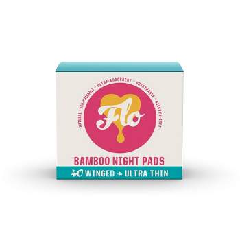 Flo Here We Flo Megapack Of Organic Bamboo Day Ultra Absorbent Pads With  Wings - 44ct : Target
