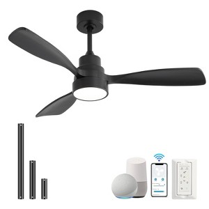 48 Inch Smart Ceiling Fan with Lights, Remote & App Control Reversible DC Motor Dimmable LED, Low Profile Modern Ceiling Fans for Bedroom Living Room - 1 of 4