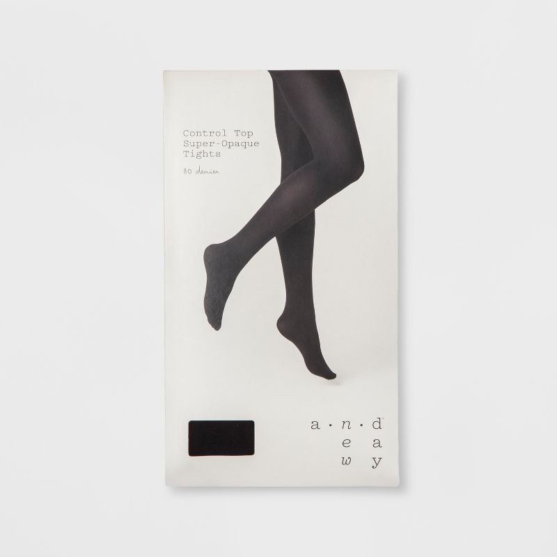 Women's 80D Super Opaque Control Top Tights - A New Day&#153; Black, 2 of 3